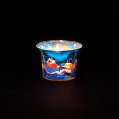 Teelichthalter Millefiori Fimo-Cup „Winter in Kanada“ - Casa-Millefiori