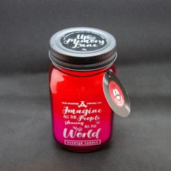 Christmas punch scented candle in glass red/pink