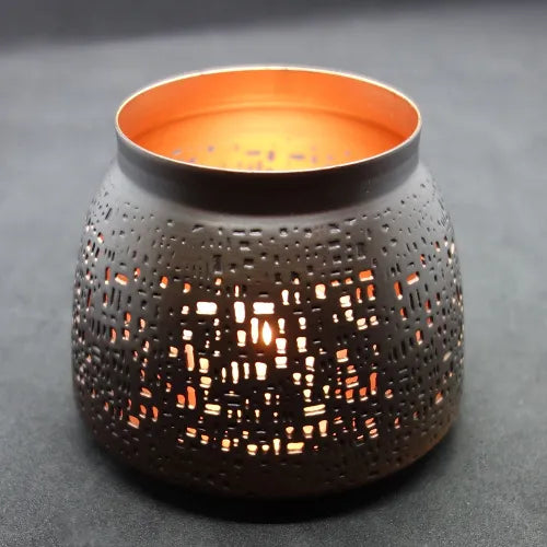 illoomi perforated candle-holder copper color/trapezoid