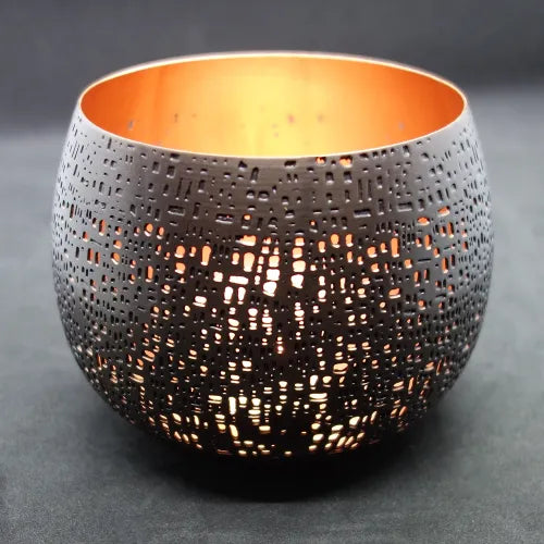 illoomi perforated candle-holder copper color/bowl shape