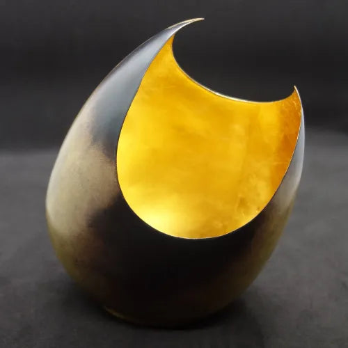 illoomi candle-holder modern moon/gold leaf large