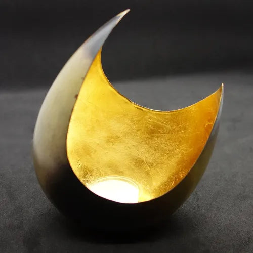 illoomi candle-holder modern moon/gold leaf small