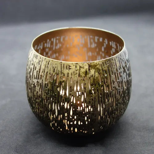 illoomi perforated candle-holder brass bowl