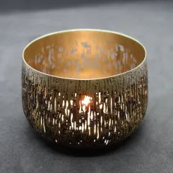 illoomi perforated candle-holder bowl brass