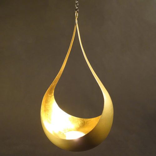 illoomi light bowl for hanging gold leaf large