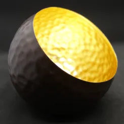 bol lumineux illoomi boule bosselée feuille d'or grande