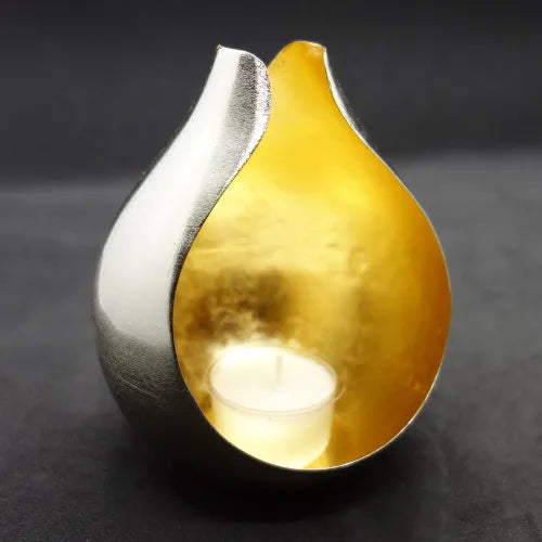 illoomi candle-holder raindrop nickel/gold leaf (XS)