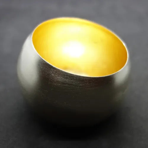 illoomi candle-holder bowl nickel/gold leaf