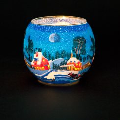 Millefiori Leuchtglas „Winternacht in Kanada“