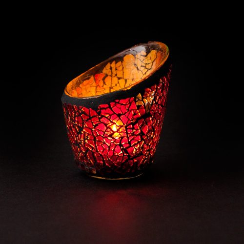 Mosaik/Craquélé-Ambientglass Dia Cut Red/Gold