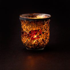 Mosaik/Craquélé-Ambientglass Bell brown/Gold