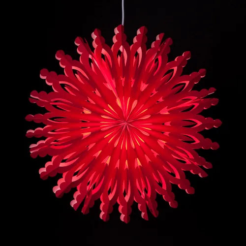 Handmade paper wall lamp “Gerbera red”