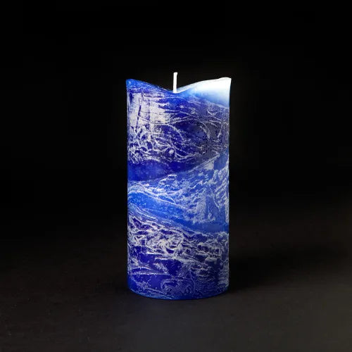 Bougie parfumée Artisanale V-Top Ambre-Musc ; bleu, moyen