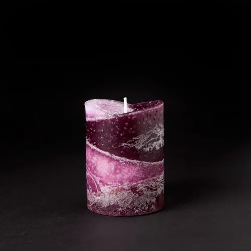 Bougie parfumée Artisanale V-Top Cassis, violet-violet, petite