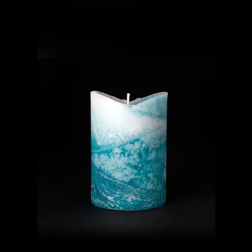 Artisanale V-Top Scented Candle Sea Breeze; turquoise, small